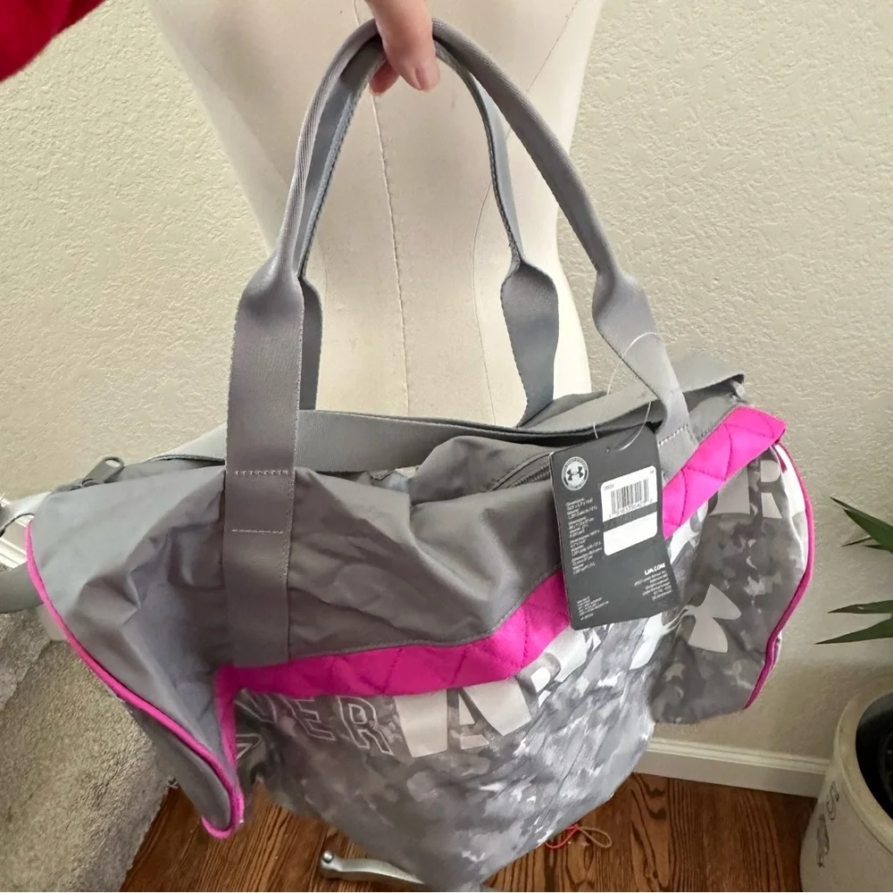 Under Armour Gray and‎ Pink Duffel Bag